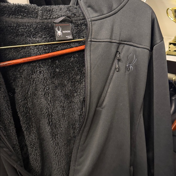 Spyder Medium Men’s Track Jacket with Hood - inside is fleece - Picture 2 of 7